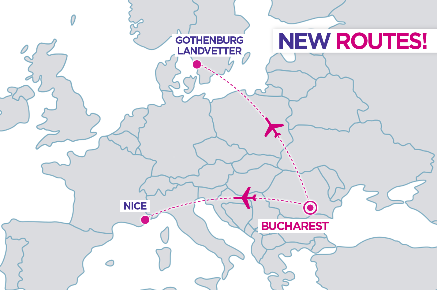 Wizz Air a lansat două rute noi din București